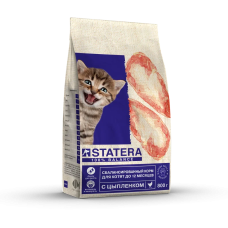 Сбалансированный премиальный сухой корм Statera для котят до 12 месяцев с цыпленком (800 г)