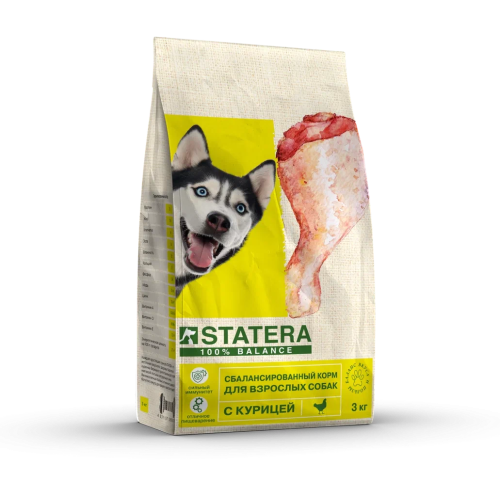 Премиальный сухой корм Statera для взрослых собак с курицей и рисом (3 кг)