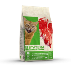 Сбалансированный премиальный сухой корм Statera для взрослых кошек с ягненком (3 кг)