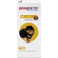 Бравекто Intervet жевательная таблетка для собак 2-4,5кг 112,5мг против блох и клещей (упаковка 1 шт)