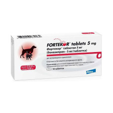 Фортекор, 5 мг для собак 5-20 кг и кошек 2.5-10 кг, упаковка 14 таблеток
