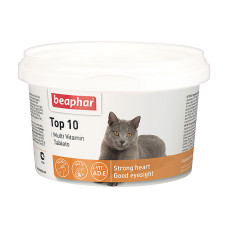 Beaphar Тор 10 Multi Vitamin мультивитамины для кошек, уп. 180 таблеток