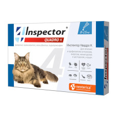 Inspector Quadro K, капли на холку для кошек 8-15 кг, 1 пипетка