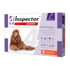 Inspector (Инспектор) Quadro, капли на холку для собак 10-25 кг, 1 пипетка