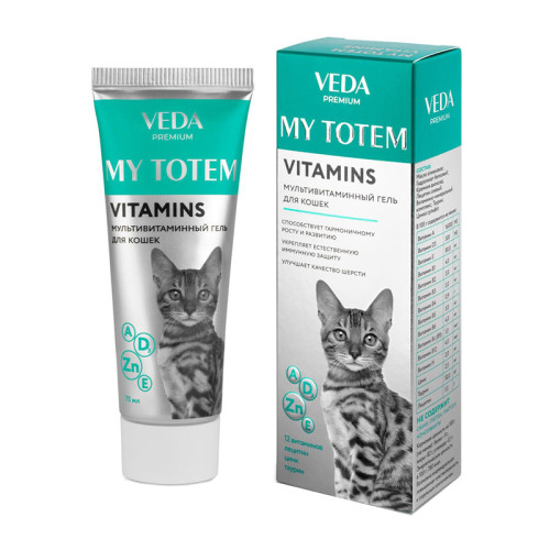 MY TOTEM, VITAMINS мультивитаминый гель для кошек, уп. 75 мл