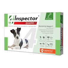 Inspector (Инспектор) Quadro, капли на холку для собак 4-10 кг, 1 пипетка