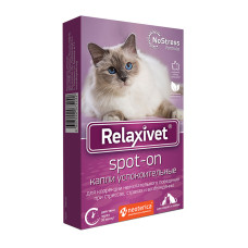 Relaxivet, spot-on капли успокоительные для кошек и собак, уп. 4 пипетки