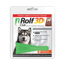 RolfClub 3D, капли на холку для собак 20-40 кг, 1 пипетка