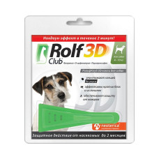 RolfClub 3D, капли на холку для собак 4-10 кг, 1 пипетка