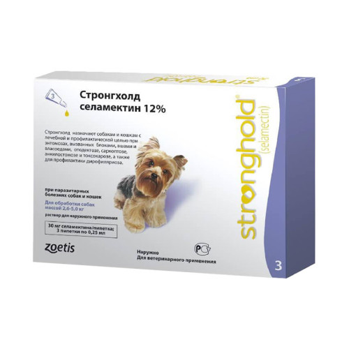 Стронгхолд, 12% 30 мг для собак 2.6-5 кг, 1 пипетка