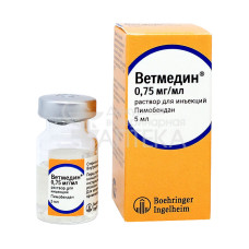 Ветмедин, 0.75 мг/мл раствор для инъекций, фл. 5 мл