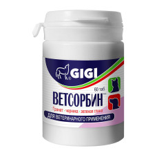 Ветсорбин GIGI, препарат абсорбент, уп. 60 таблеток