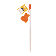 Моськи-Авоськи Игрушка-дразнилка Медведь, на резинке 70 см, оранжевая