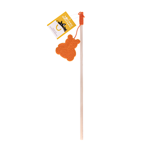 Моськи-Авоськи Игрушка-дразнилка Медведь, на резинке 70 см, оранжевая