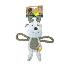 M-PETS Игрушка мягкая для собак Олень Руни с канатом, 30 см