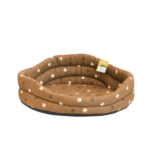 Моськи-Авоськи Лежанка круглая стёганая с подушкой, 67х67х23 см, цвет коричневый