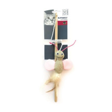 M-PETS Игрушка-дразнилка для кошек Бабочка 35 см, цвет в ассортименте