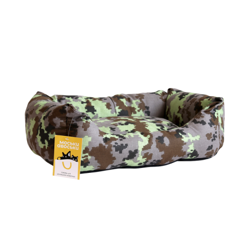 Моськи-Авоськи Лежанка прямоугольная пухлая с подушкой, 45х33х14 см, цвет камуфляж