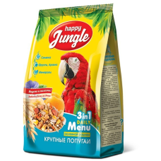 Корм Happy Jungle для крупных попугаев, 500 г