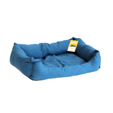 Моськи-Авоськи Лежанка "Бархат" прямоугольная пухлая с подушкой, 53х39х14 см, цвет синий