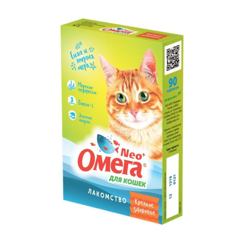 Омега Neo+ Крепкое здоровье для кошек, таблетки, № 90