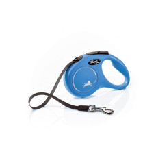 Поводок-рулетка Flexi New Classic для собак до 15 кг, размер S, лента 5 м, цвет синий