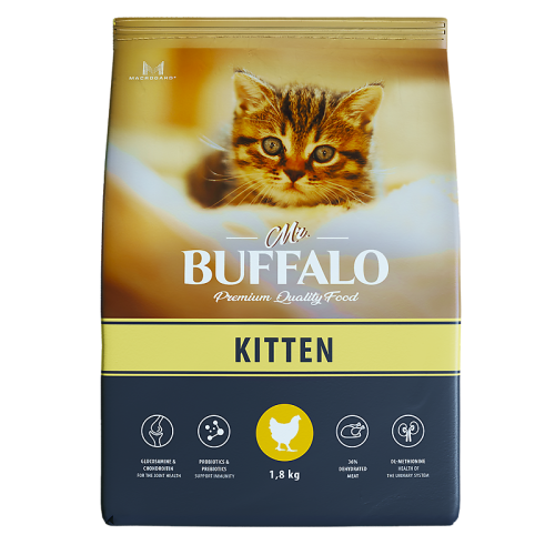 Mr.Buffalo Сухой корм для котят, с курицей, 1,8 кг