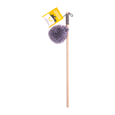 Моськи-Авоськи Игрушка-дразнилка "Удочка шуршик" 4 см, на резинке 70 см, серая