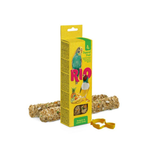Палочки RIO для волнистых попугайчиков и экзотов с тропическими фруктами, 2х40 г