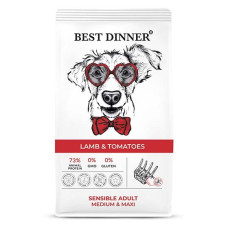 Бест Диннер Adult Sensible Medium&Maxi сухой корм для собак средних и крупных пород, ягненок и томаты, 3 кг