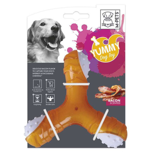 M-PETS Игрушка для собак Ямми, вкус бекона, нейлон 13,4х12,2х3,6 см