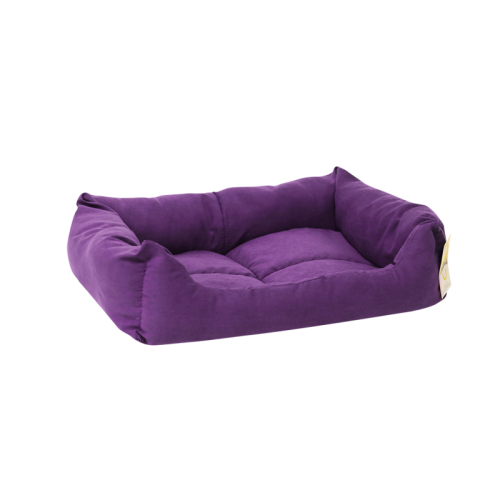 Моськи-Авоськи Лежанка "Бархат" прямоугольная пухлая с подушкой, 53х39х14 см, цвет фиолетовый