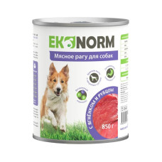 Четвероногий гурман Ekonorm Мясное рагу консервы для собак с ягненком и рубцом, 850 г