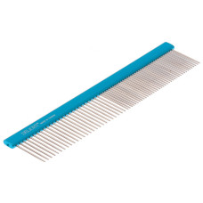 Расчёска DeLIGHT алюминиевая с плоской синей ручкой, зуб 2,8 см, 19,5 см