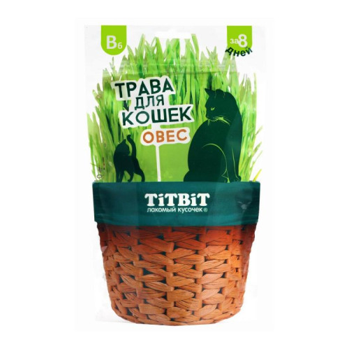 Трава TitBit для кошек, овес, 60 г