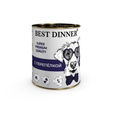 Бест Диннер консервы Мясные деликатесы для взрослых собак и щенков с 6 месяцев, перепелка, 340 г