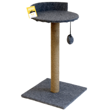 Моськи-Авоськи Когтеточка-столбик с лежанкой, большая, 40х40 см, высота 70 см, цвет серый