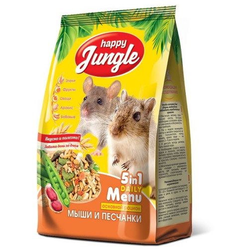 Корм Happy Jungle для мышей и песчанок, 400 г