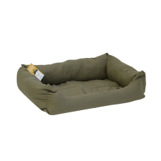Моськи-Авоськи Лежанка "Бархат" прямоугольная пухлая с подушкой, 64х46х16 см, цвет хаки