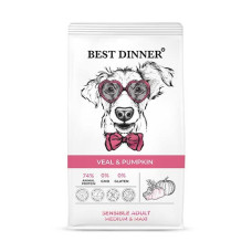 Бест Диннер Adult Sensible Medium&Maxi сухой корм для собак средн/крупн.пород,телятина и тыква, 3 кг
