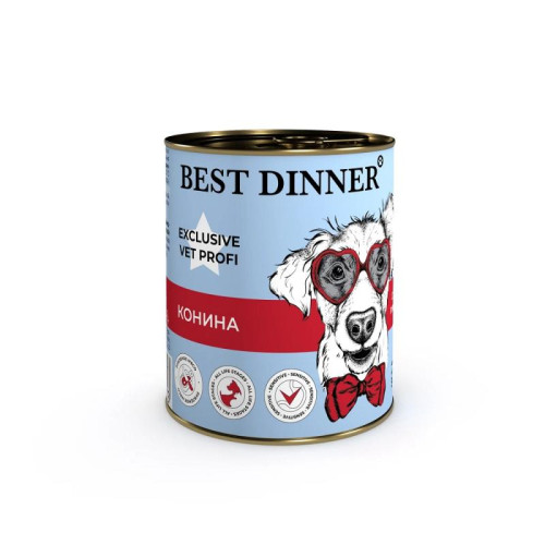 Бест Диннер консервы для собак Gastro Intestinal Exclusive Vet Profi, конина, 340 г