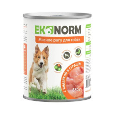 Четвероногий гурман Ekonorm Мясное рагу консервы для собак с индейкой и сердцем, 850 г