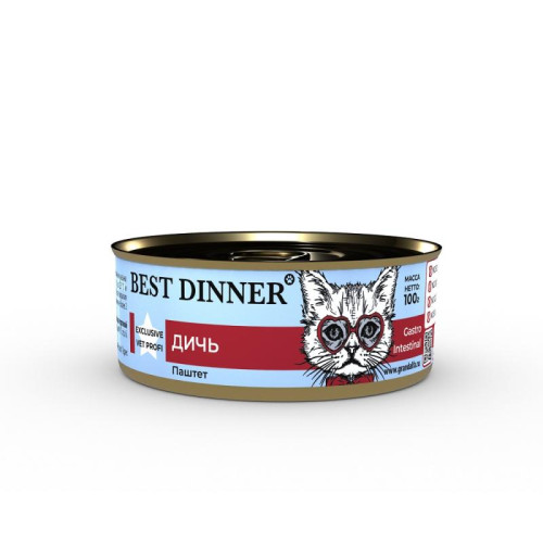 Бест Диннер консервы для кошек Gastro Intestinal Exclusive Vet Profi, дичь, 100 г