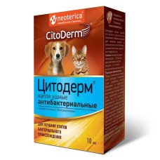 Капли ушные Цитодерм антибактериальные, для кошек и собак, 10 мл