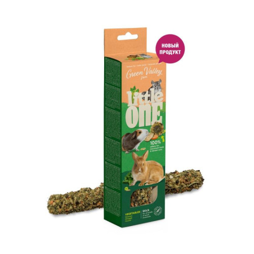 Беззерновая палочка Little One “Зеленая долина” для декоративных животных с овощами, 160 г