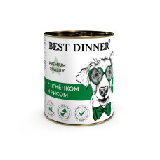 Бест Диннер консервы Меню № 5 для взрослых собак и щенков с 6 месяцев, с ягненком и рисом, 340 г