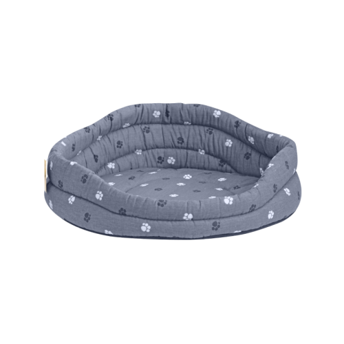Моськи-Авоськи Лежанка круглая стёганая с подушкой, 67х67х23 см, цвет серый