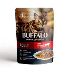 Mr.Buffalo Влажный корм пауч для кошек, говядина в соусе, 85 г