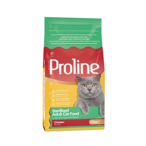 PROLINE сухой корм для кастрированных котов и стерилизованных кошек, с курицей, 1,2 кг