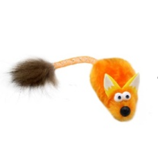 Игрушка GoSi для кошек Лисичка-пищалка, цвет оранжевый, 15 см